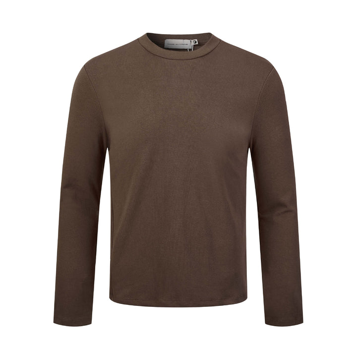 Unisex Fine Long Sleeve Basic Shirt with Round Neck and Slim Fit Mune Fashion