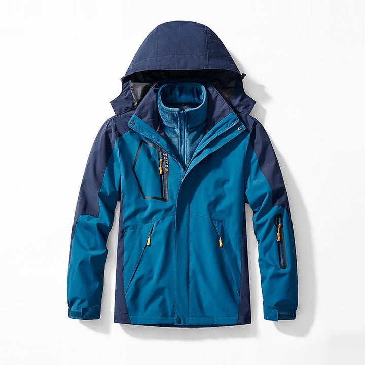 Men's three-piece softshell and fleece outdoor jacket with waterproof membrane and hood Mune Fashion