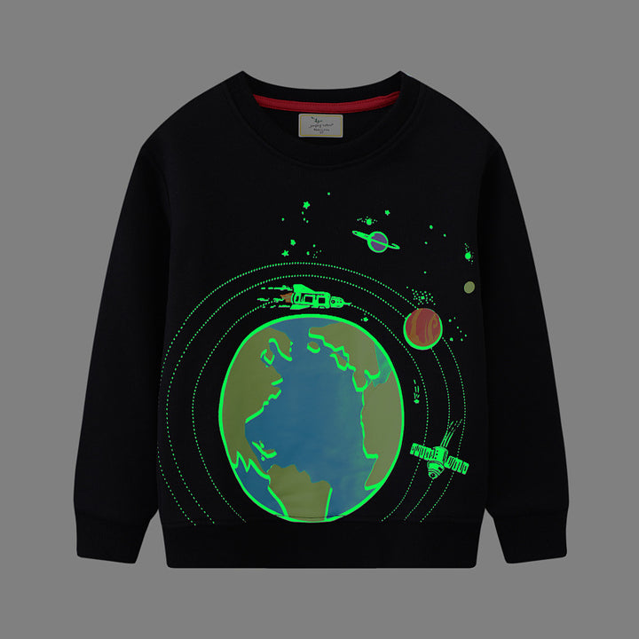 Kids Sweatshirt with Luminous Space Design Mune Fashion
