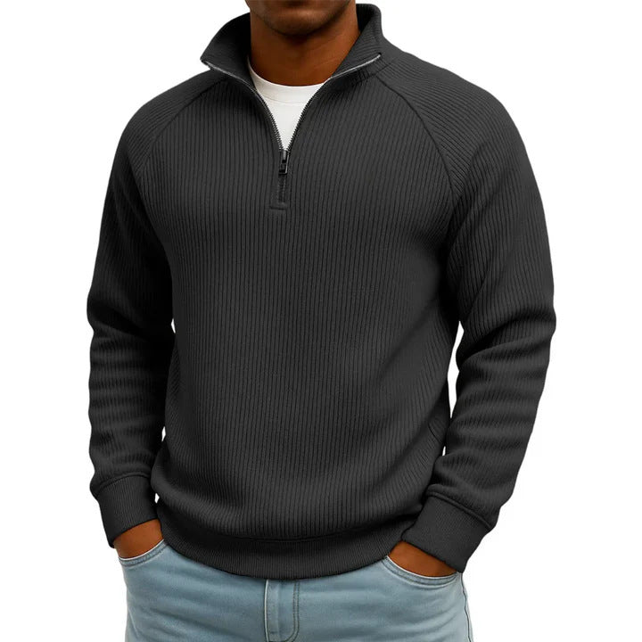 Men's Comfortable Sweater with Stand-up Collar Mune Fashion