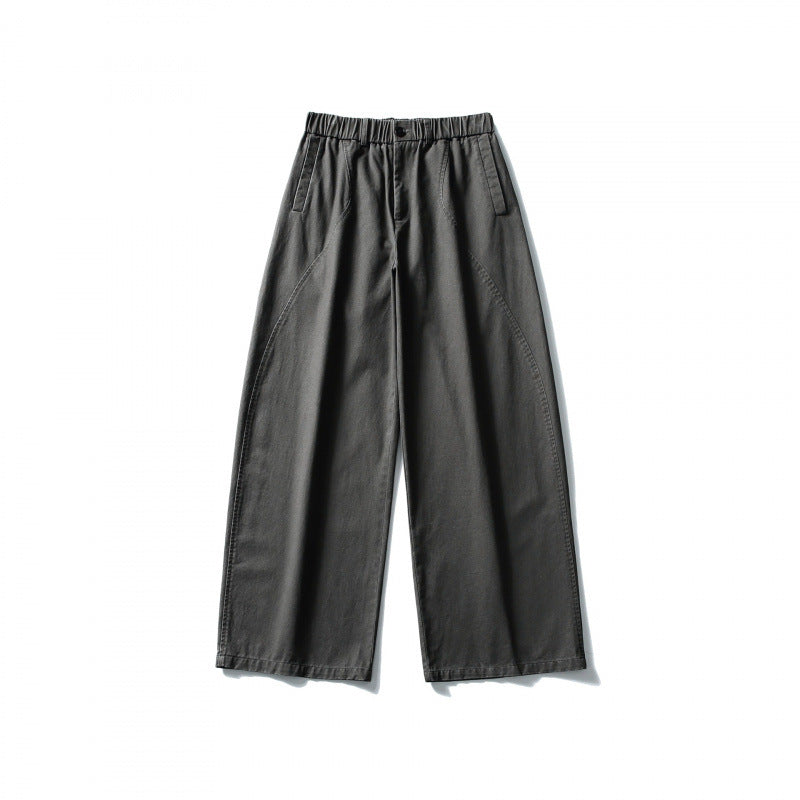 Women Wide High-Waist Culotte Pants with Elastic Waistband and Side Pockets Mune Fashion
