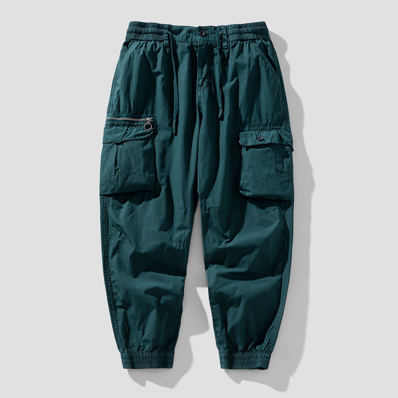 Herren Cargo-Jogger mit Reißverschluss-Utilitytasche, Schlüsselring und elastischem Tunnelzugbund Mune Fashion