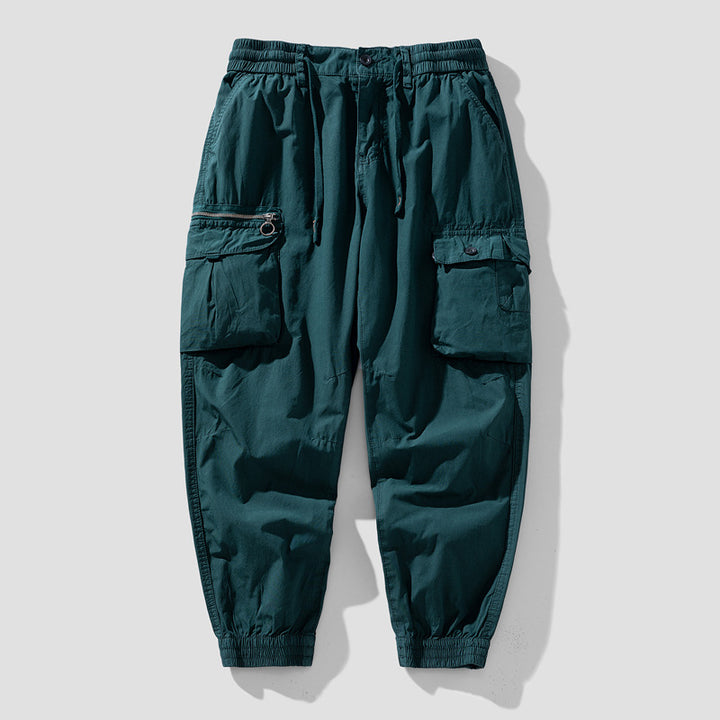 Herren Cargo-Jogger mit Reißverschluss-Utilitytasche, Schlüsselring und elastischem Tunnelzugbund Mune Fashion