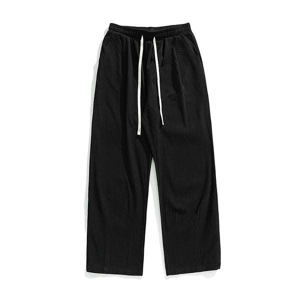 Unisex Wide Casual Trousers with Elastic Waistband, Drawstring and Casual Palazzo Silhouette Mune Fashion