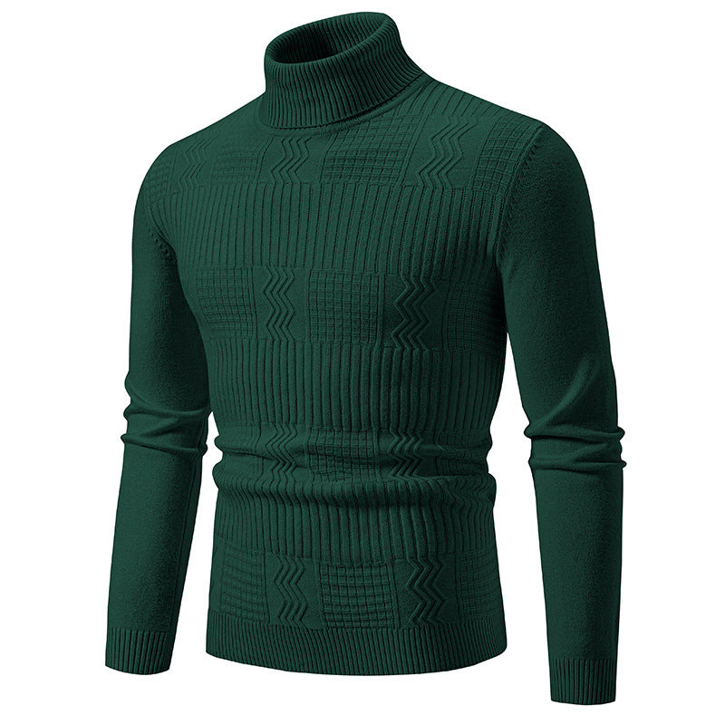 Men's turtleneck sweater with textured knit and fitted silhouette Mune Fashion