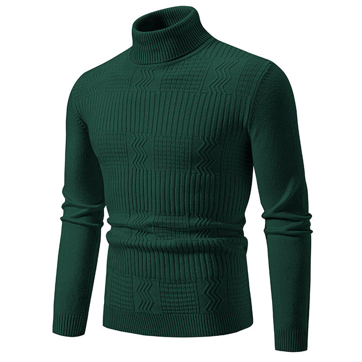 Men's turtleneck sweater with textured knit and fitted silhouette Mune Fashion