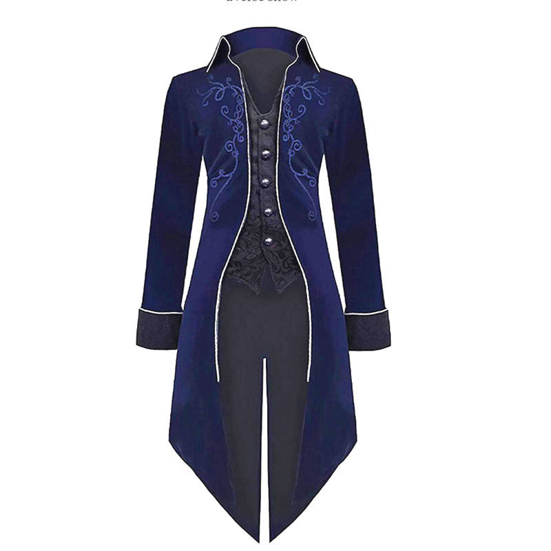 Women's Victorian Frack coat with tailored cut, decorative embroidery and asymmetrical train Mune Fashion