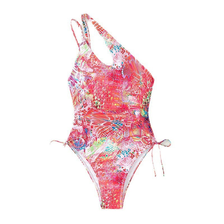 Women asymmetrical swimsuit with adjustable side ties Mune Fashion