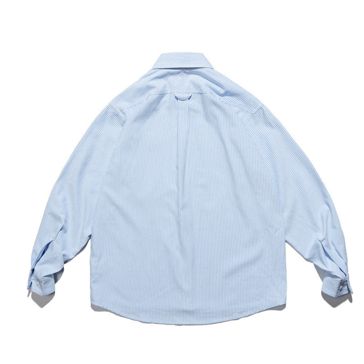 Unisex Oversize shirt with fine pinstripe, button-down collar and chest pocket Mune Fashion