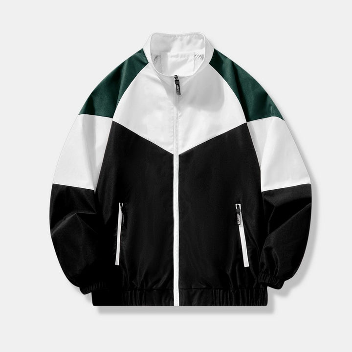 Men's sporty transitional jacket with high collar and zipper Mune Fashion