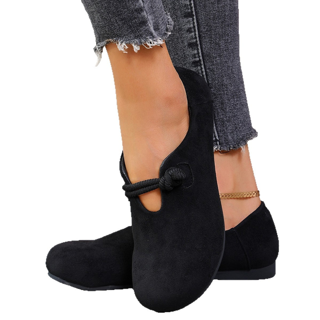 Women's comfortable flat slippers made of soft microfiber with decorative bow Mune Fashion
