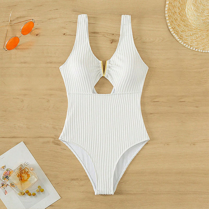 Women One-Piece Swimsuit with Tasteful Cut-Out Design Mune Fashion