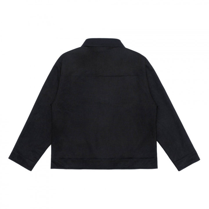 Unisex Boxy Transitional Jacket with Velvet Texture, Shirt Collar and Diagonal Insert Pockets Mune Fashion