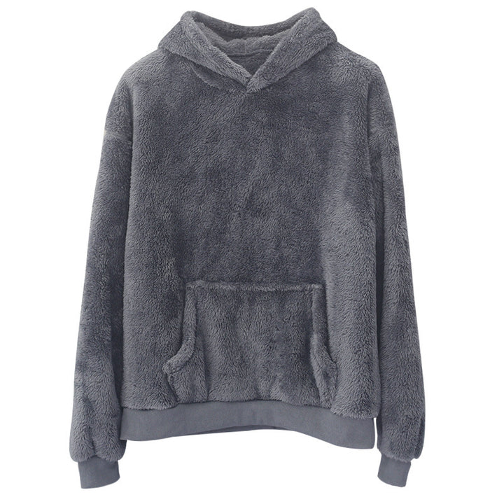 Unisex nan cozy hoodie made of teddy plush with kangaroo pocket Mune Fashion