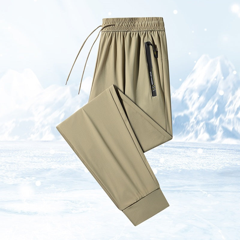 Men's functional pants with elastic waistband and practical zip pockets Mune Fashion