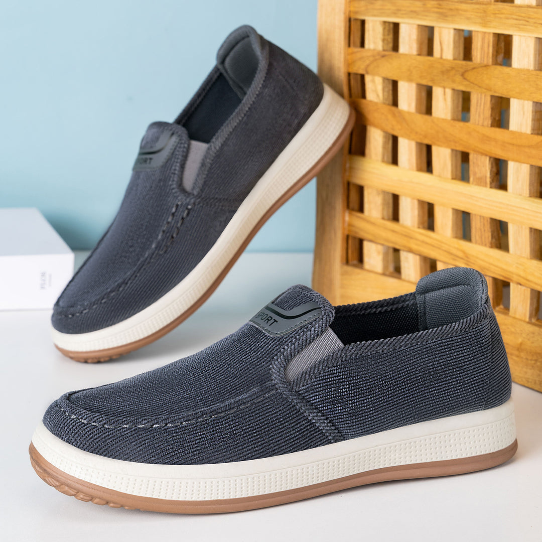 Men's Nan Cord-Slipper-Sneaker with elastic entry, cushioned insole, and grippy rubber outsole Mune Fashion