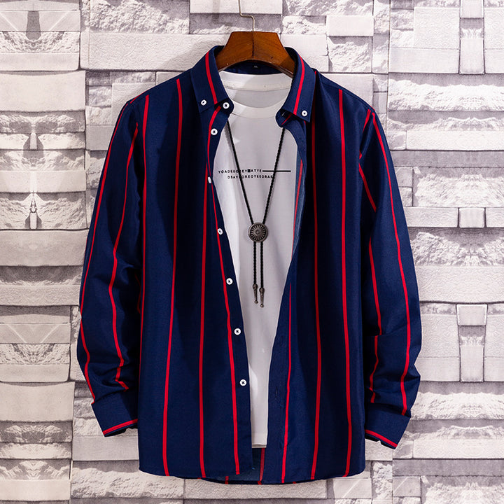 Men's casual shirt jacket made of a light cotton blend with button-down collar Mune Fashion