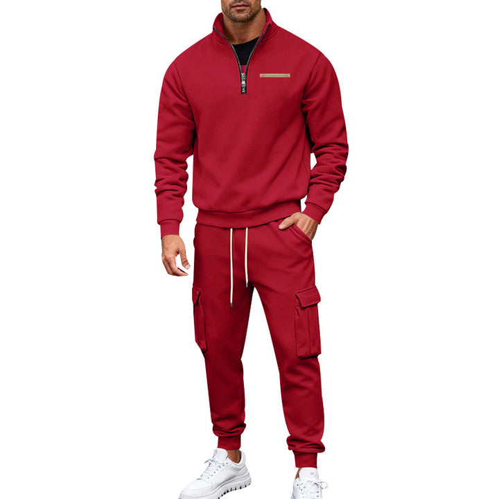 Men's Zip Pullover and Cargo Jogger Set made of soft French Terry Mune Fashion