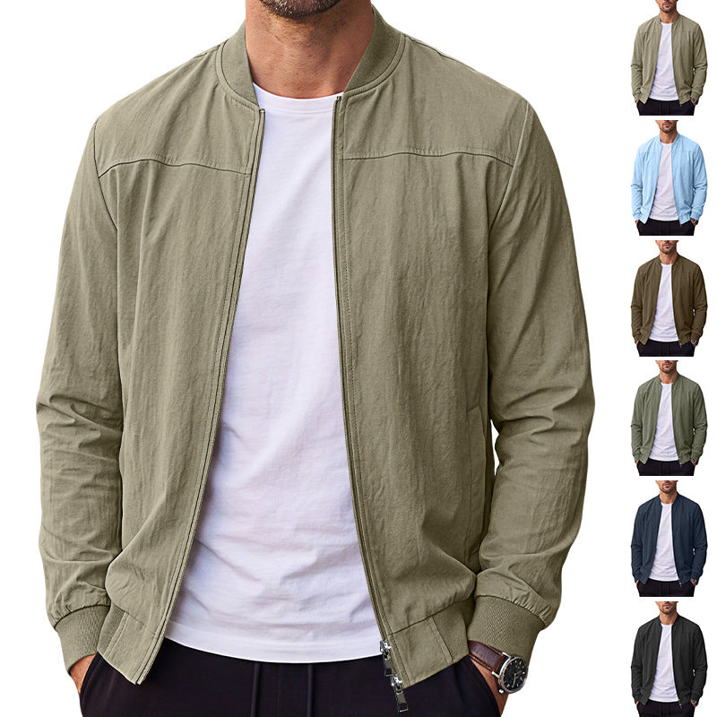 Men's lightweight bomber jacket with ribbed hem and full zip Mune Fashion