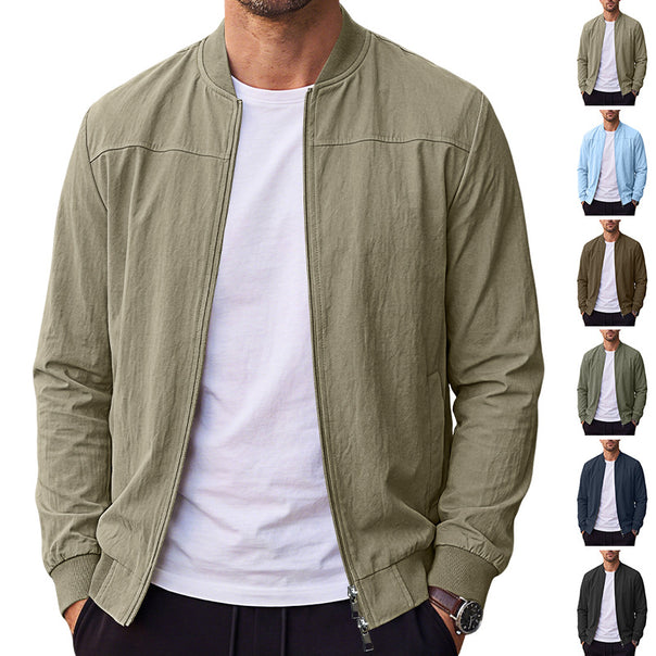Men's lightweight bomber jacket with ribbed hem and full zip Mune Fashion