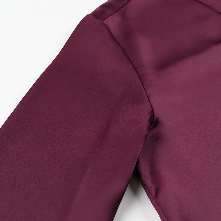 Women Silk Look Blouse with Decorative Buttons and Shirt Collar Mune Fashion