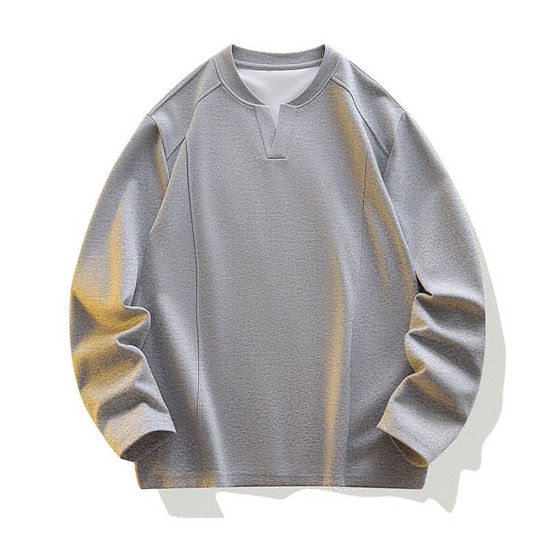 Men's Loose-Fit Long Sleeve Sweatshirt with V-Inset and Raglan Sleeves Mune Fashion