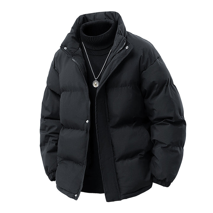 Men's Padded Oversized Puffer Jacket with Water-Repellent Shell, High Stand Collar and Concealed Zipper Mune Fashion