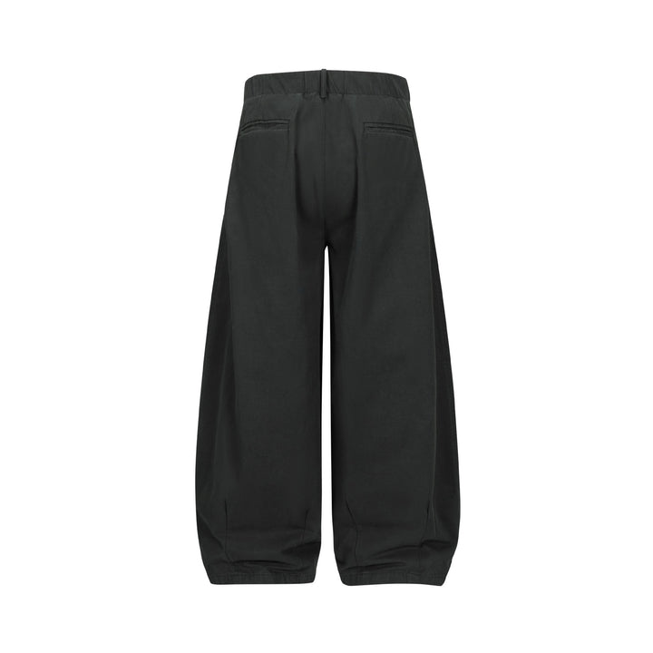 Women Wide Culotte Pants with High Waist, Pleats, and Elastic Ankle Closure Mune Fashion