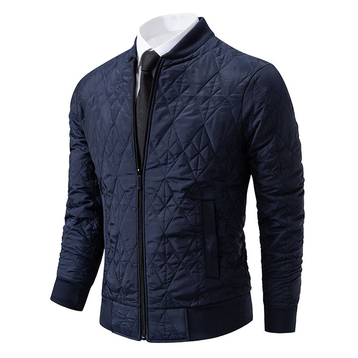 Men's quilted bomber jacket with diamond stitching and warming thermal lining Mune Fashion
