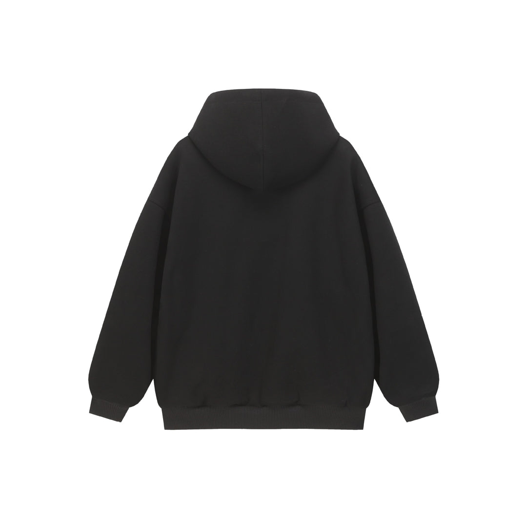Unisex Oversize Hoodie with two-way zipper and checked lined hood Mune Fashion