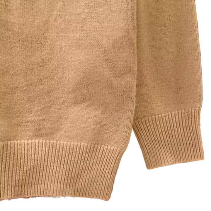 Men's Polo Collar Fine Knit Sweater with Emblem and Ribbed Cuffs Mune Fashion