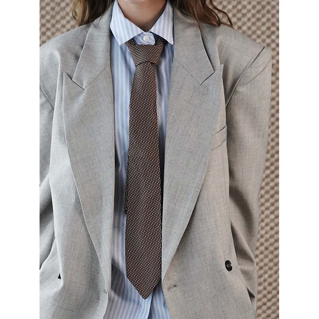 Women Structured Oversized Blazer with Wide Lapel and Soft-Shoulder Mune Fashion