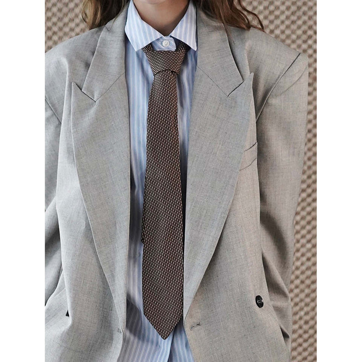 Women Structured Oversized Blazer with Wide Lapel and Soft-Shoulder Mune Fashion