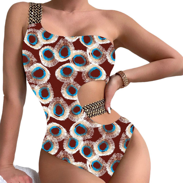 Women One-Piece Designer Swimsuit with Asymmetrical Cut and Fashionable Straps Mune Fashion