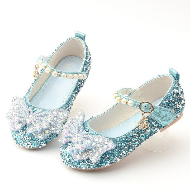 Girls Glittering Ballet Flats with Delicate Bow Appliqués Mune Fashion