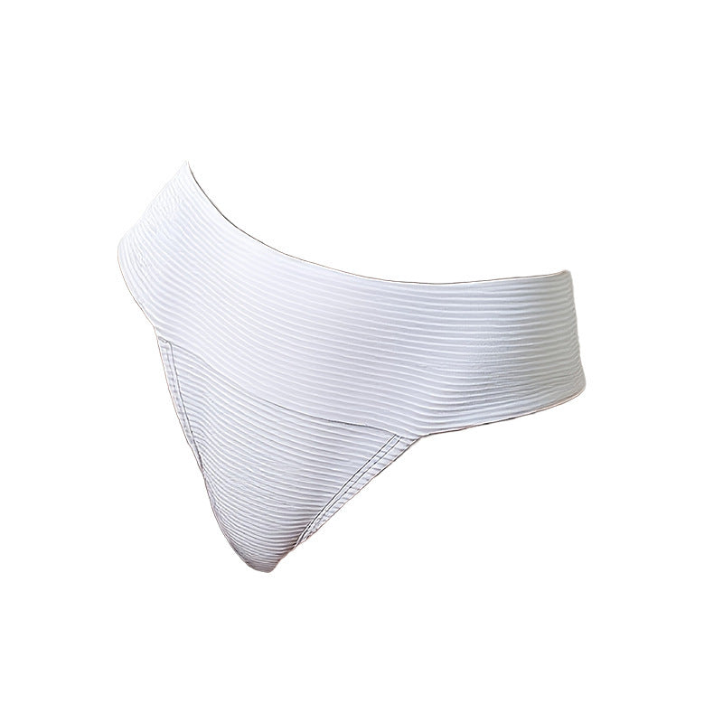 Women's High-Waisted Bikini Bottom with Fine Stripes Mune Fashion