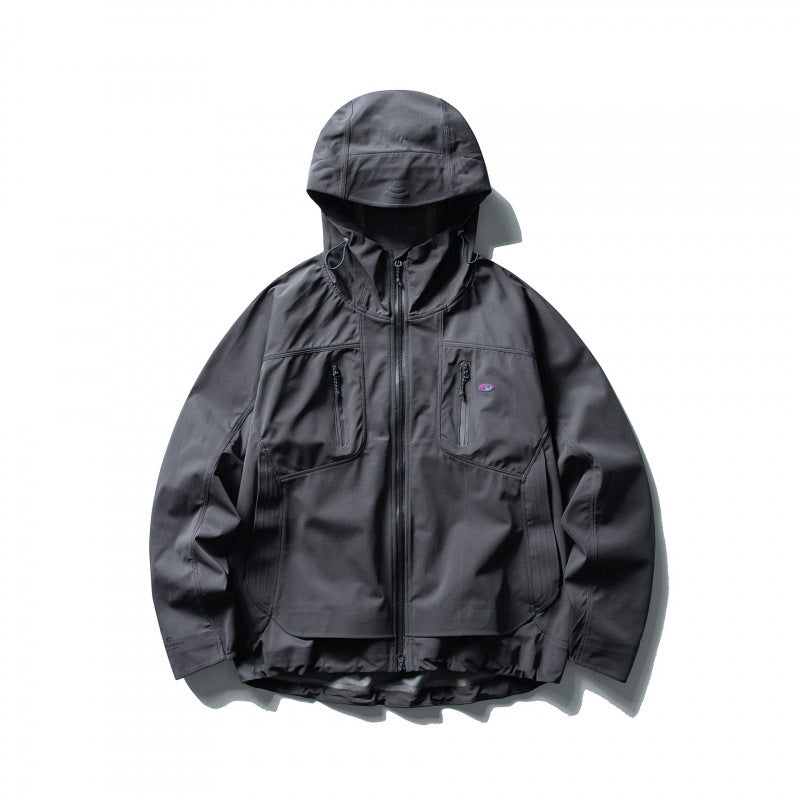 Unisex Lightweight Softshell Outdoor Jacket with Adjustable Hood, Water-Repellent Membrane, and Ergonomic Breast Pockets Mune Fashion