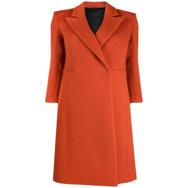 Women's Maxi-Length Wool Blend Long Coat with Slim Seam Design and Hidden Pockets Mune Fashion