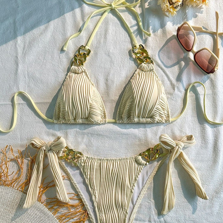 Women's Triangle Bikini with sophisticated chain details Mune Fashion
