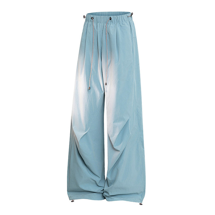 Women's Wide Palazzo Pants with Drawstring Waist, Draped Pleats & Adjustable Hem Mune Fashion