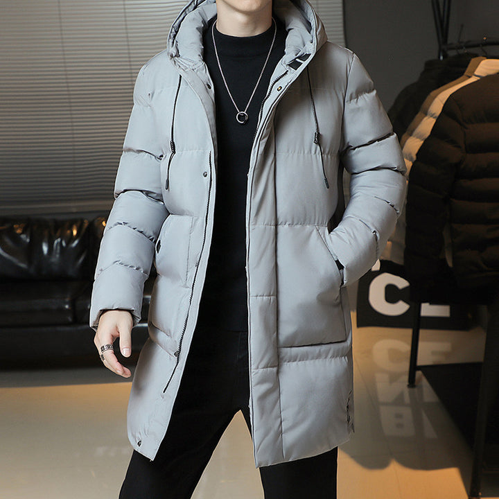 Men's Longer Padded Jacket with Hood Mune Fashion