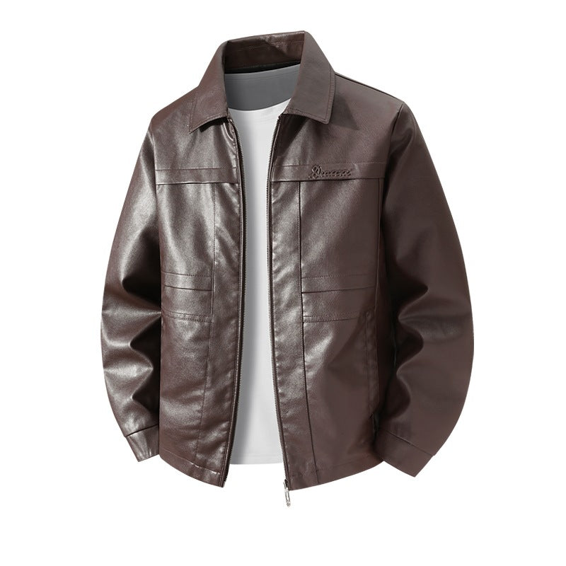 Men's High-Quality Faux Leather Jacket with Classic Cut Mune Fashion