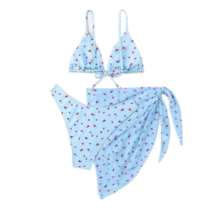 Women's Triangle Bikini with Floral Wrap Skirt Mune Fashion