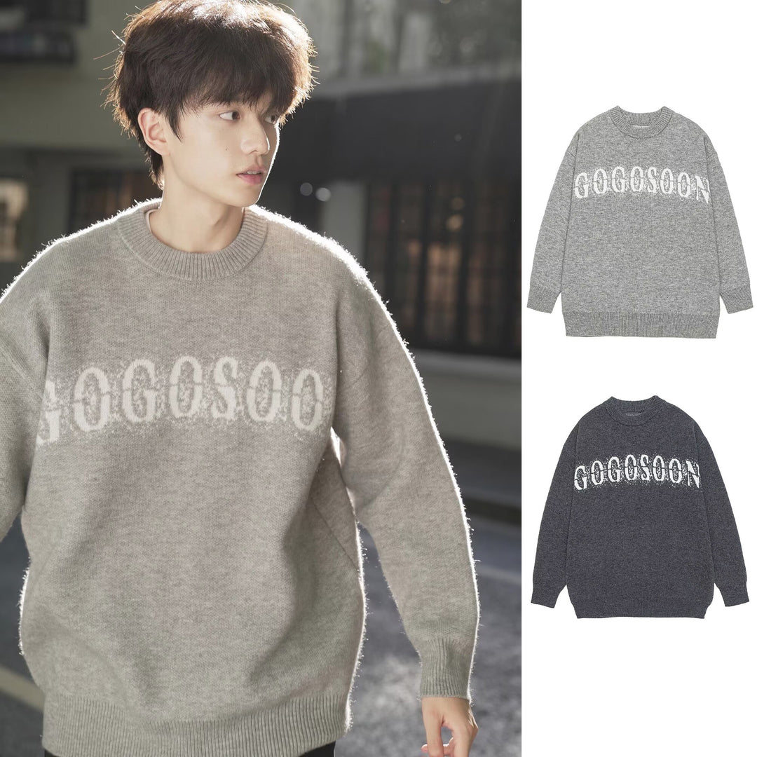 Women's Oversized Knit Sweater with Print Mune Fashion