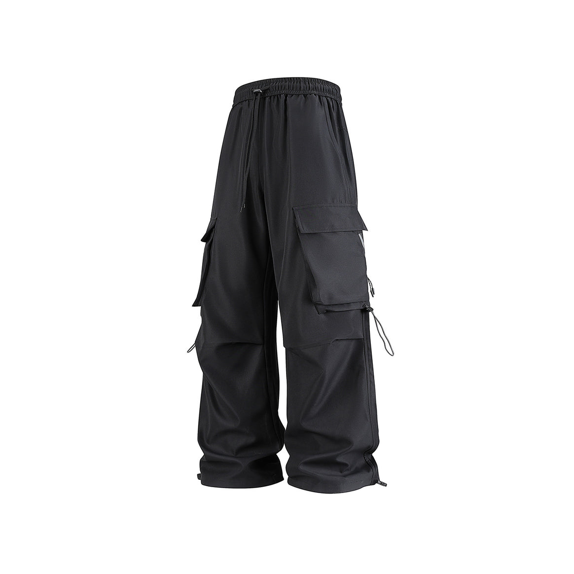 Herren Baggy‑Cargohose im Tech‑Utility‑Stil mit elastischem Tunnelzugbund, großen Klappfächern und Zipper‑Details Mune Fashion