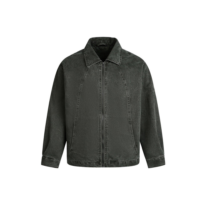Men's Boxy Denim Jacket in Vintage Wash with Raglan Seams Mune Fashion