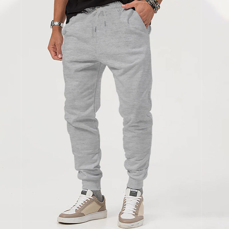 Men's Urban Jogging Trousers with Low Crotch, Elastic Drawstring Waistband, and Ribbed Cuffs Mune Fashion