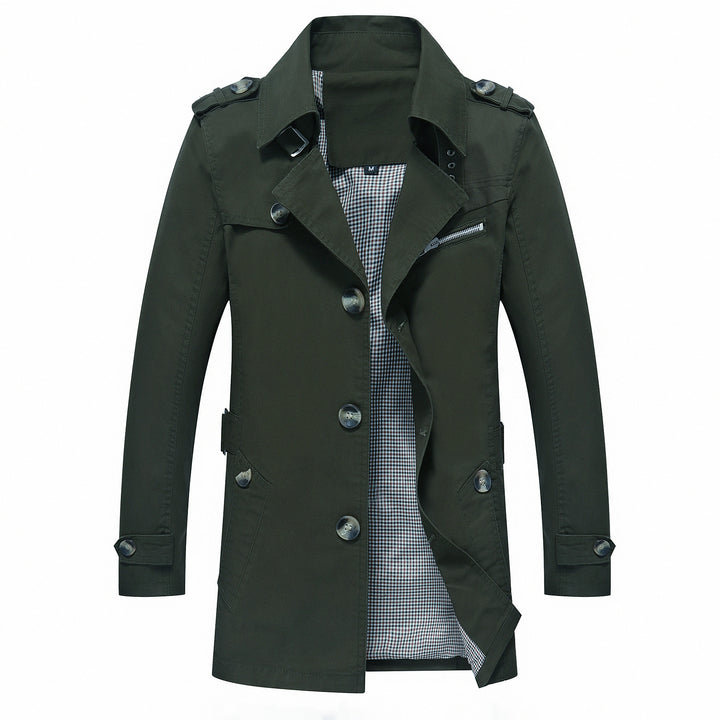 Men's Elegant Field Trench with tailored fit, shoulder flaps and adjustable cuffs Mune Fashion