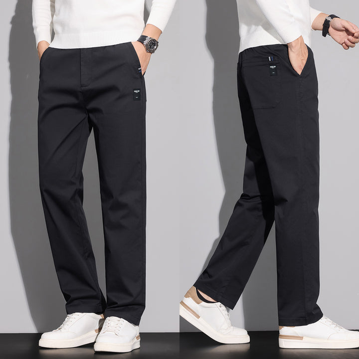 Men's cotton chinos with straight cut and patch back pockets Mune Fashion