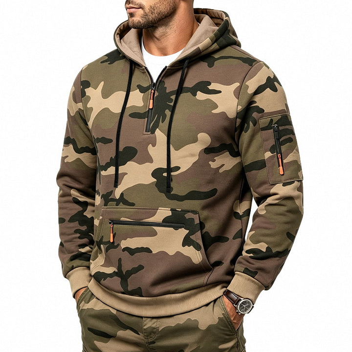 Men's Camouflage Training Set with Hoodie and Cargo Jogging Pants Mune Fashion